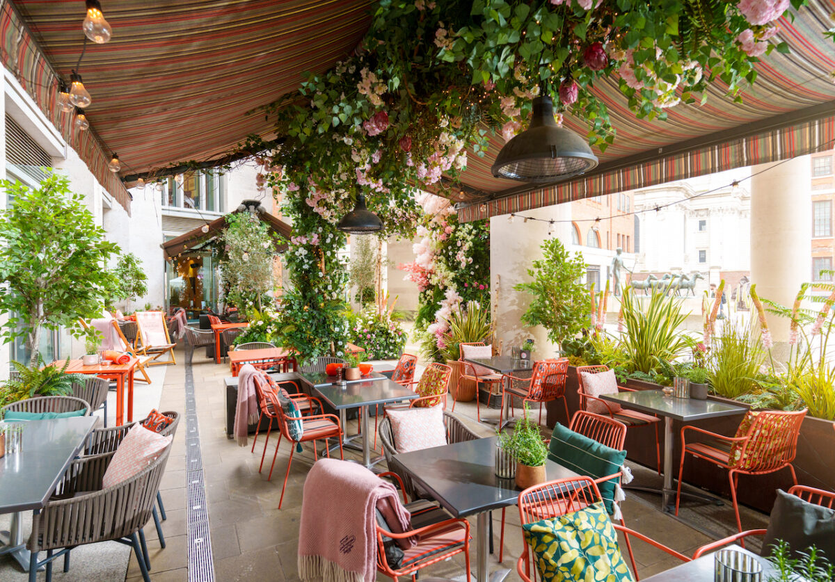 Be transported from London to the French coast with The Happenstance by Drake & Morgan x Champagne Laurent-Perrier terrace