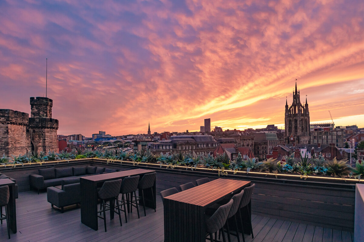 ABOVE at the top of the Vermont Hotel boasts incredible views and a luxurious rooftop bar area