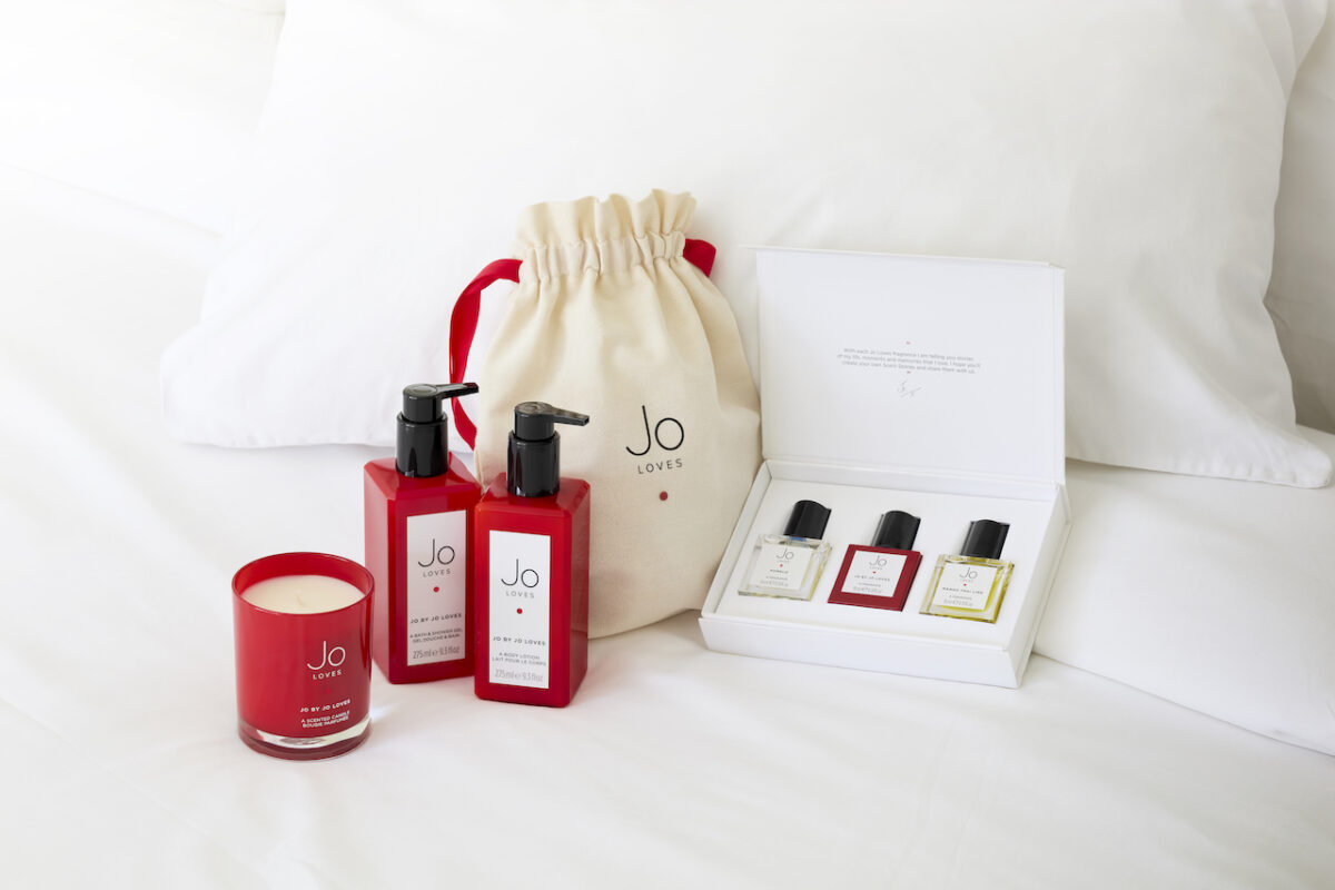 The gift bag which comes with the exclusive Jo by Jo Loves overnight stay package