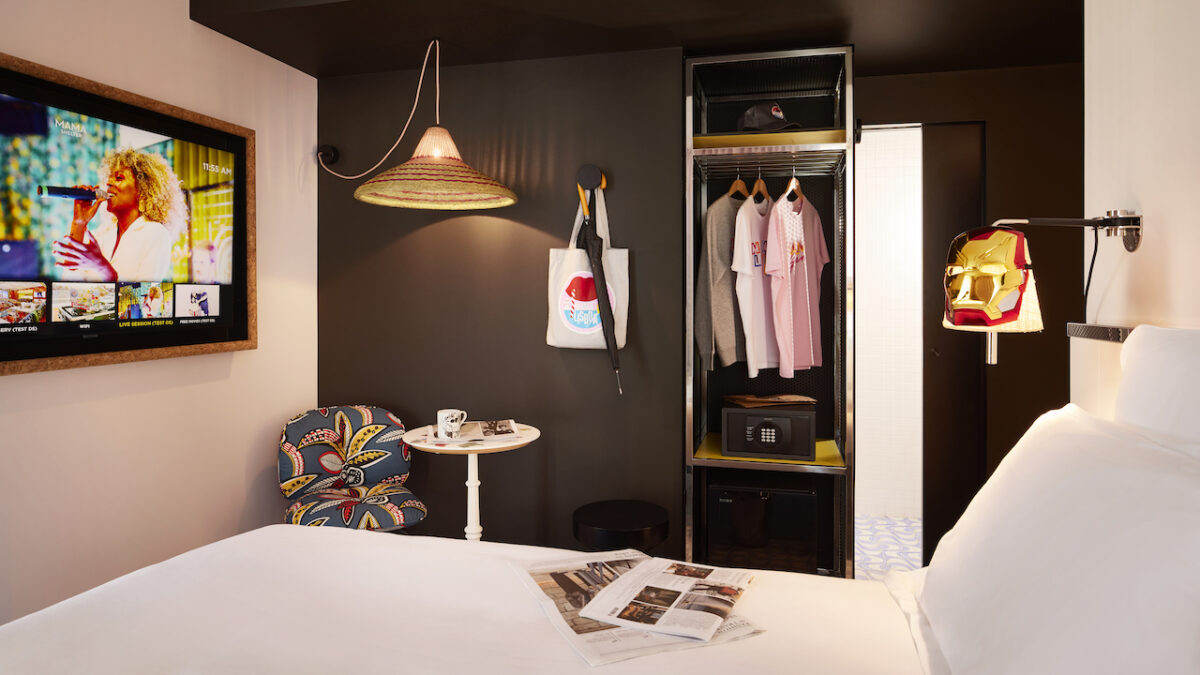 Small, medium and large hotel rooms at Mama Shelter Lisboa all offer 5* amenities