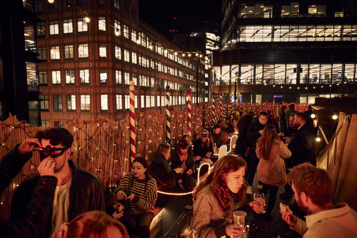 Queen of Hoxton outdoor terrace packed with Christmas revellers