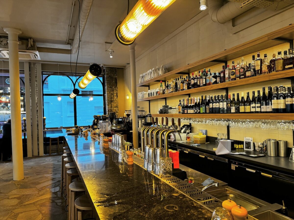 The bar area is almost the length of the entire restaurant and very well stocked!