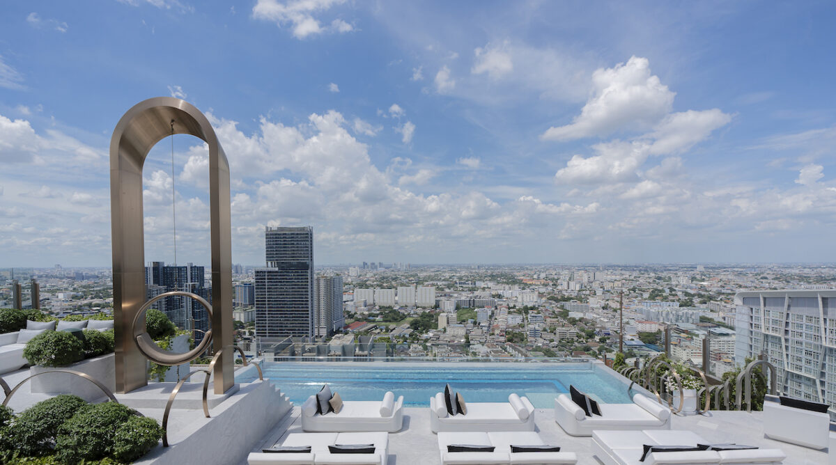 The incredible rooftop pool area inspired by Brahmin's The Great Swing