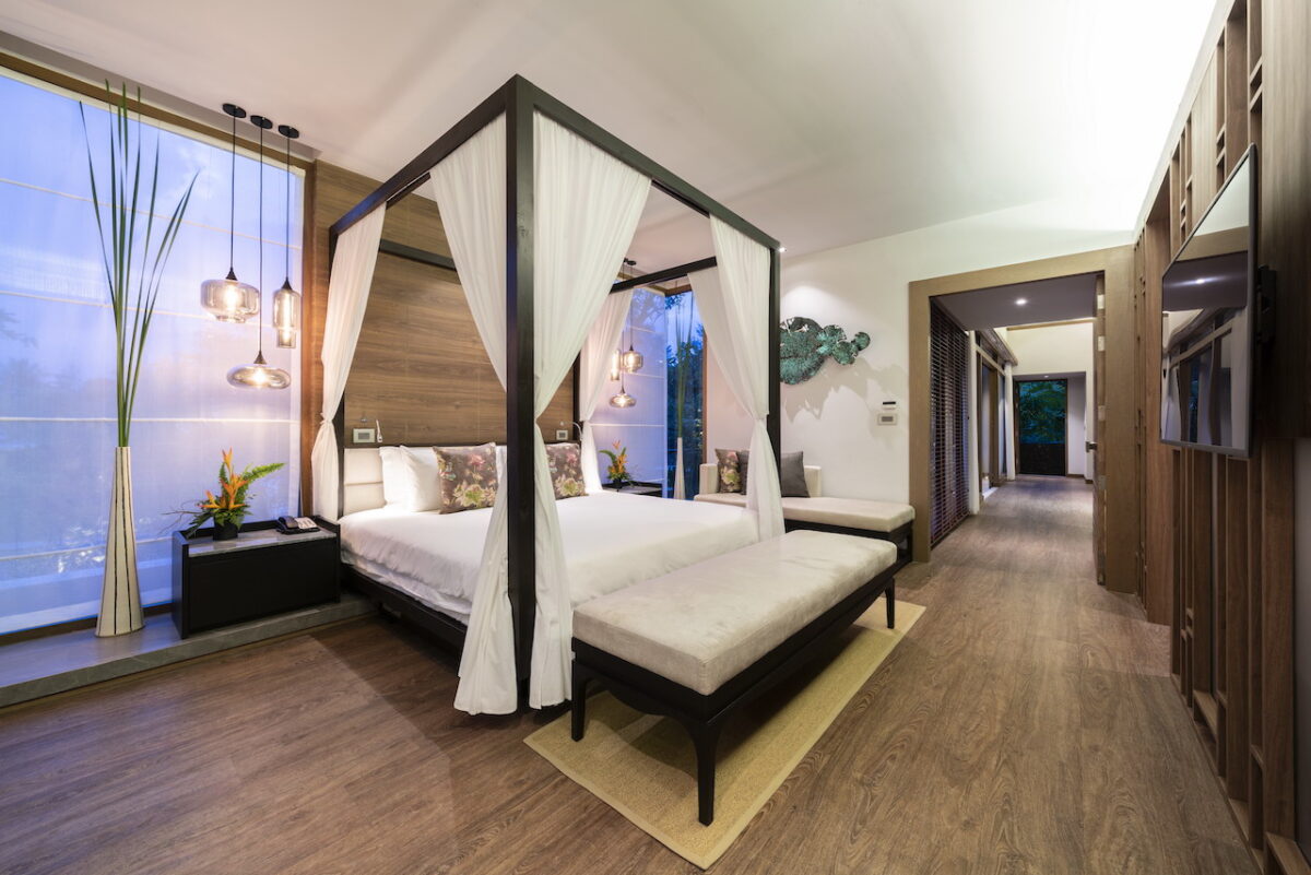 Spacious and luxurious bedrooms inside The Sarojin's jacuzzi pool suites