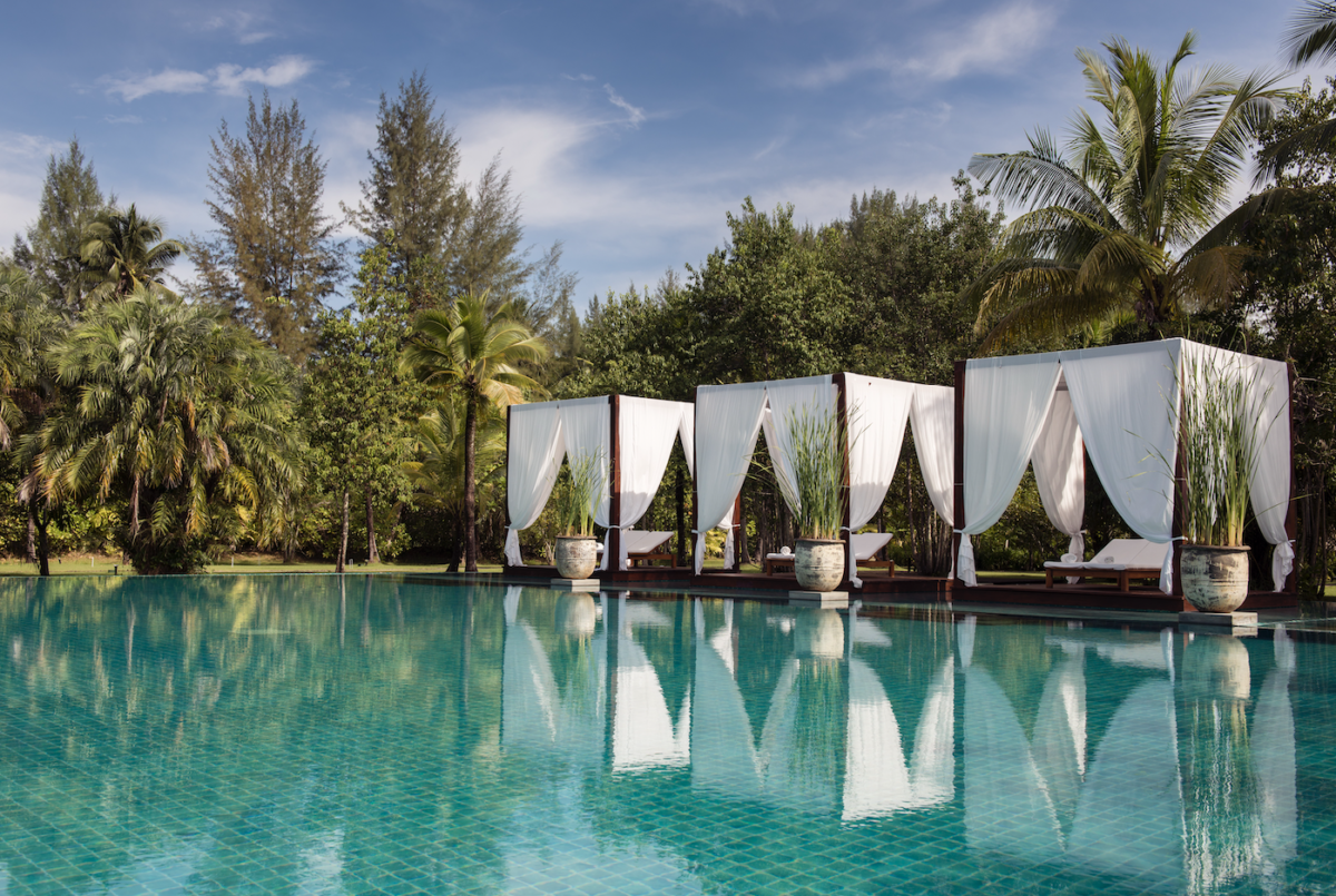 The Sarojin's spectacular pool area