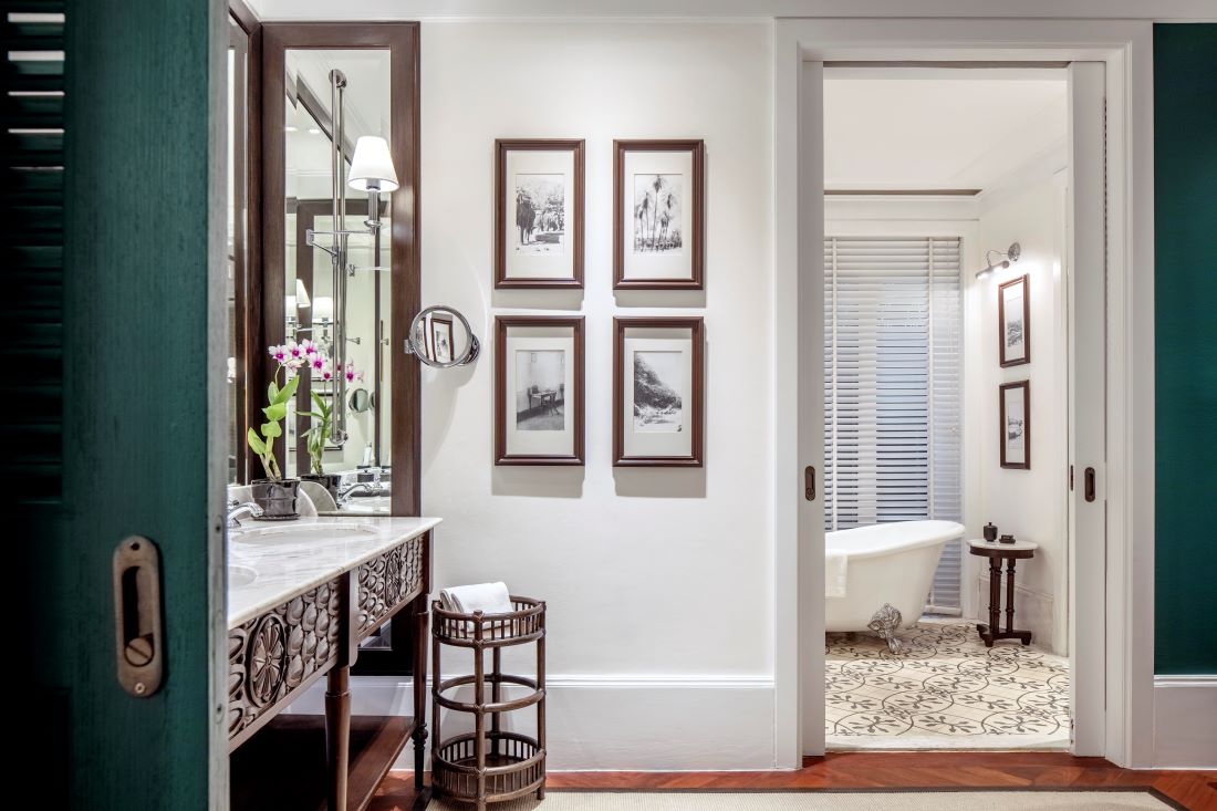 Exquisite bathroom design in the Rajah Brook Suite at 137 PIllars