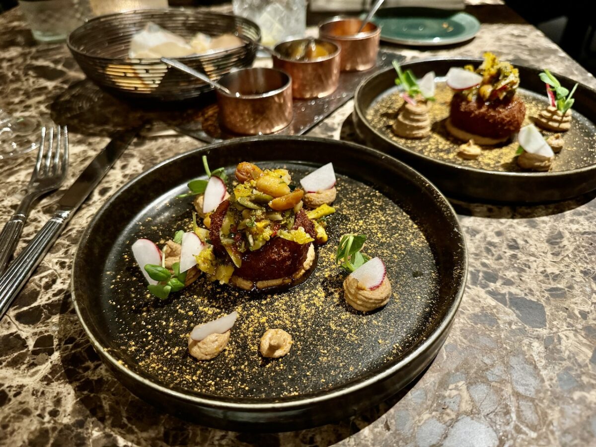 Chef's special starter at Khai Khai - vegetable patty with gunpowder dusting