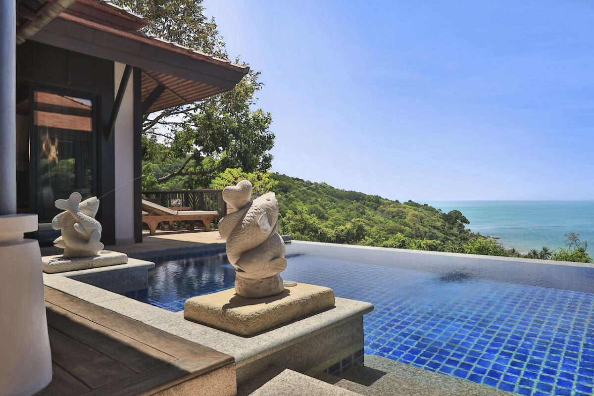 Pimalai's Hillside Ocean View Private Pool Villa feaures a stunning infinity pool