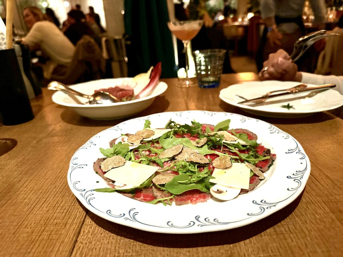 Beef carpaccio at LAVO London - Paper-thin slices of tender beef which melted in the mouth