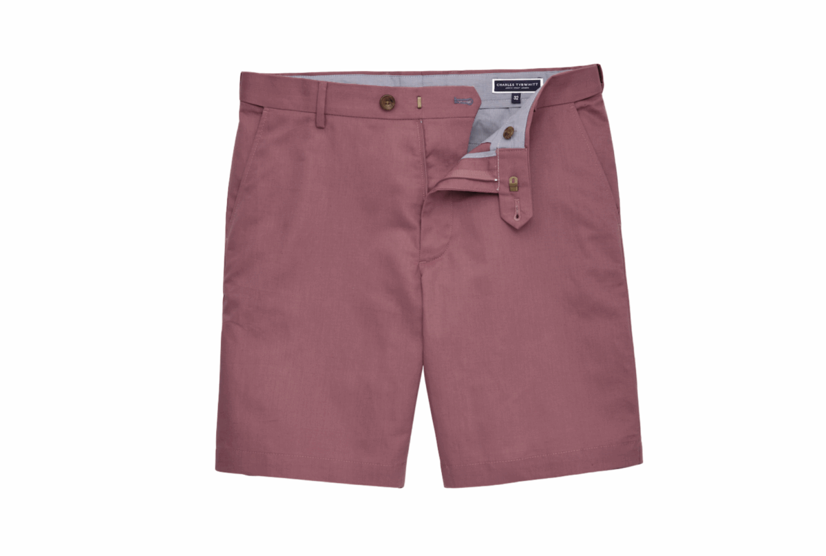 Charles Tyrwhitt's linen shorts in claret pink (£49.95)