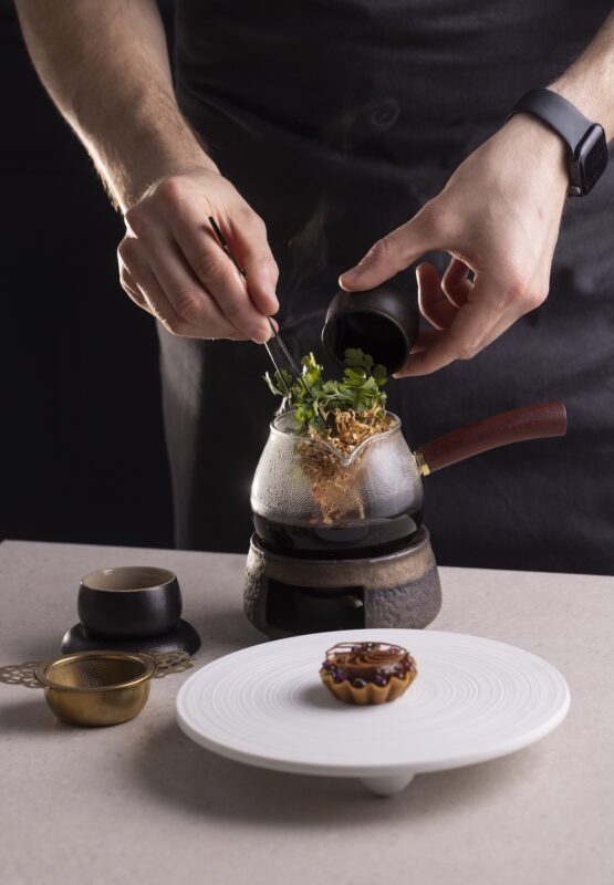 Duck parfait served with broth (Sean Elliott Photography)
