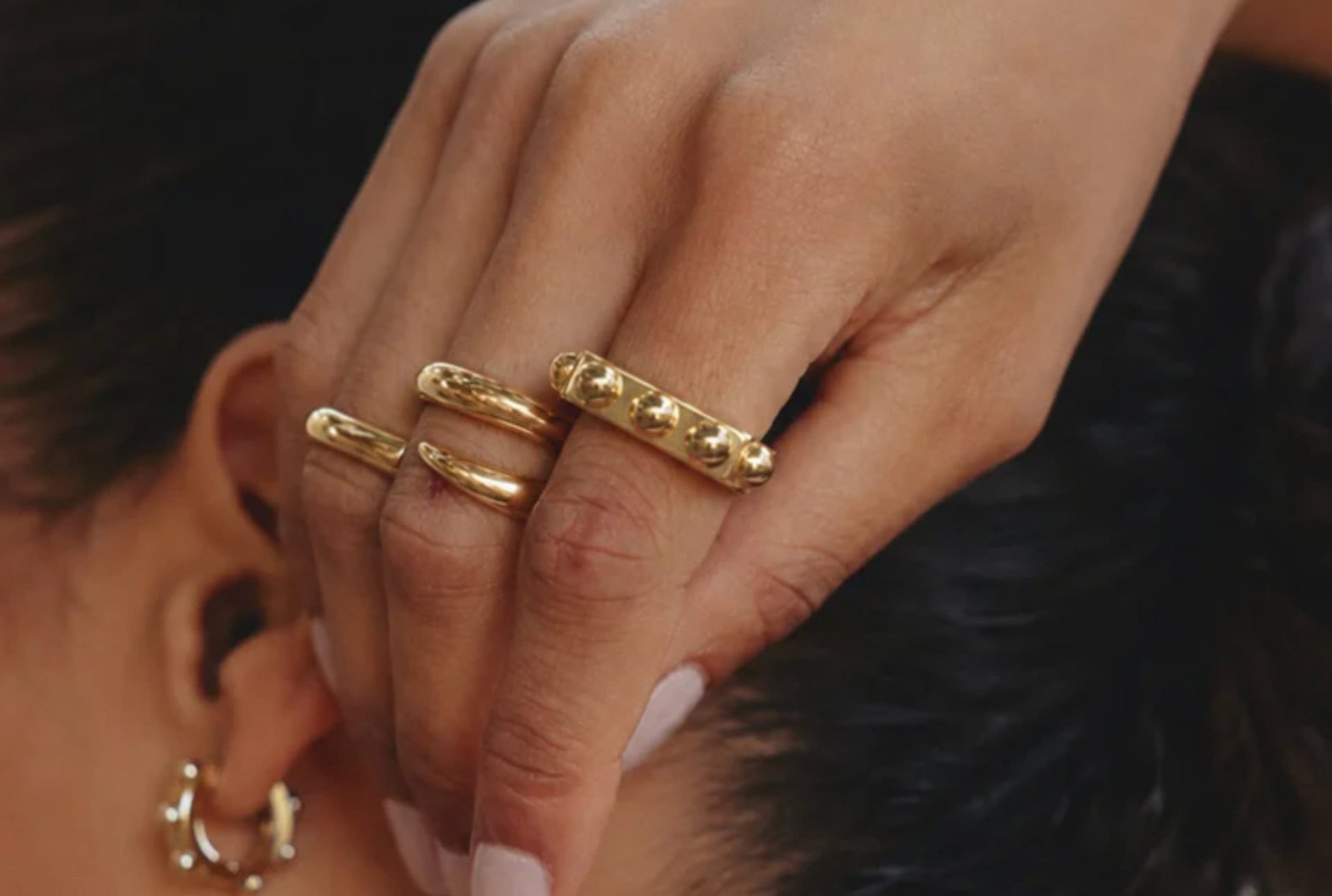 Women’s Stud Ring in Gold | £59