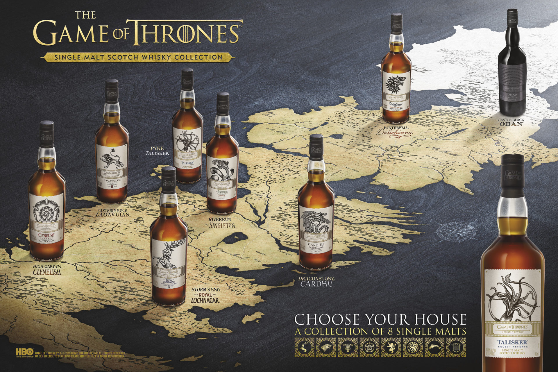 The best present you could ever buy a Game of Thrones Whisky Fan: Single Malt Scotch Whisky Collection - Westeros Map