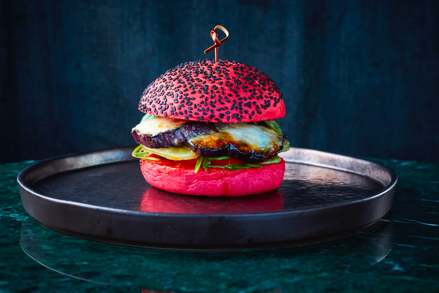Savage Garden London - This Summer's Sexiest Rooftop Bar: Honey, Miso & Aubergine Burger