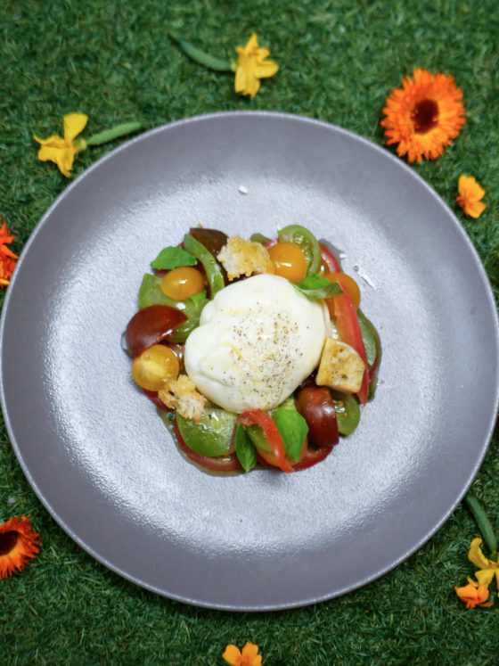 The Galvin HOP Summer Menu & Terrace for Al Fresco Dining: Burrata with Heritage Tomatoes