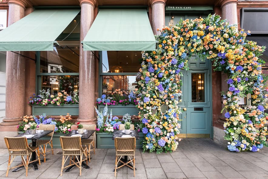 Where to Celebrate Wimbledon 2019 - Floral Installation at The Ivy Cafe, Wimbledon