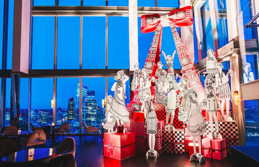 The Luxe List of Christmas Pop-Ups & Terraces 2019 - Holly Fulton Christmas Tree at aqua shard