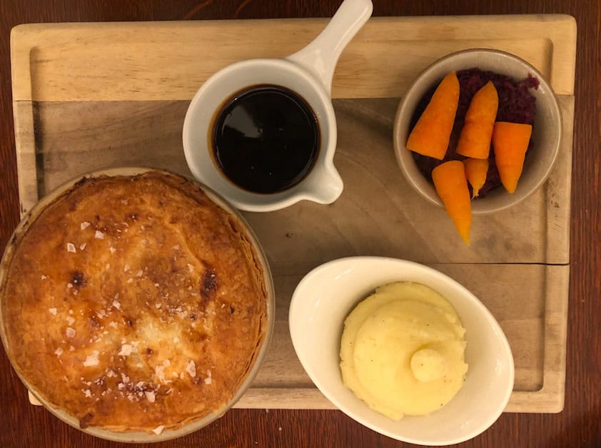 A Medieval, Majestic Moat House - New Hall Hotel & Spa: Pork and Cider Pie at the 2 AA Rosette The Bridge Restaurant