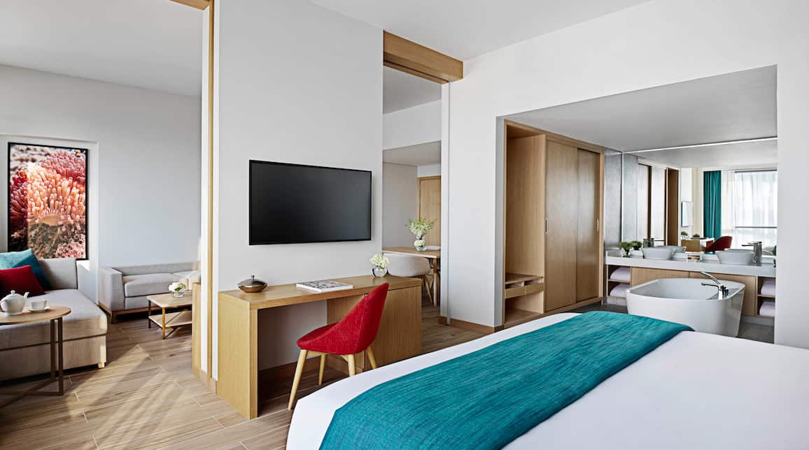 The Brand New Avani Ibn Battuta, Dubai: Expansive Suite with Separate Bedroom, Lounge & Open Plan Bathroom