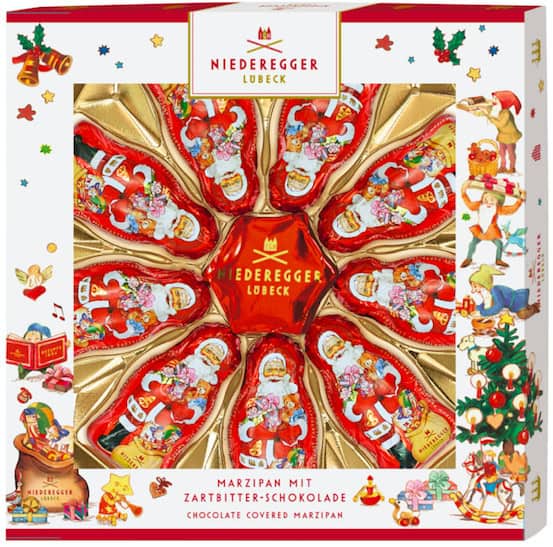 Niederegger Lübeck: Chocolate Santas and Stars Gift Box £9