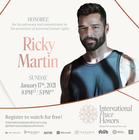 The Luxe List January 2021 - Ricky Martin to be honoured at The International Peace Honors