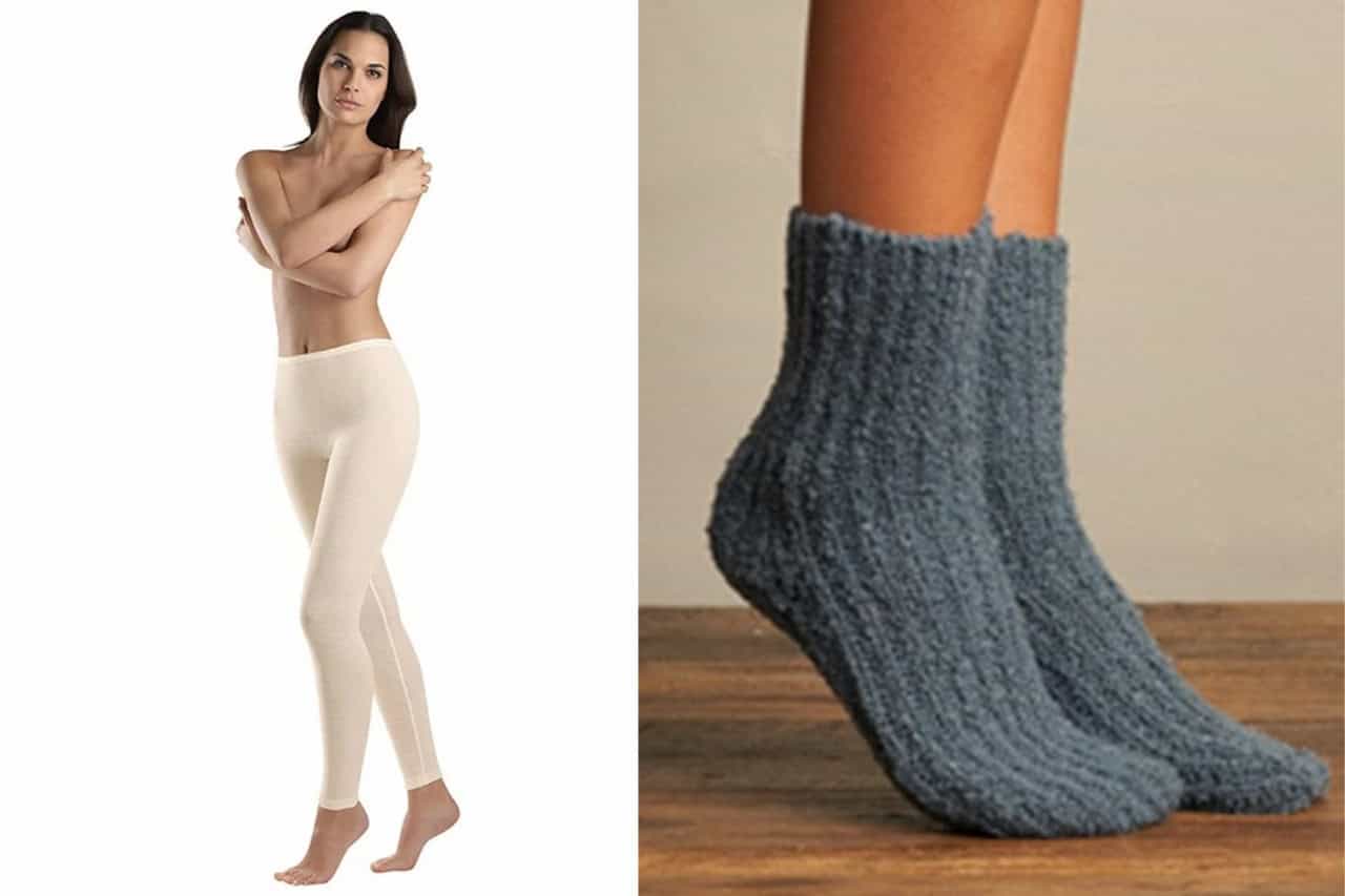 Cosy and comfortable lounge wear from Luxury Legs. We love the Hanro wool and silk leggings and the soft, luxurious Lemon rib socks