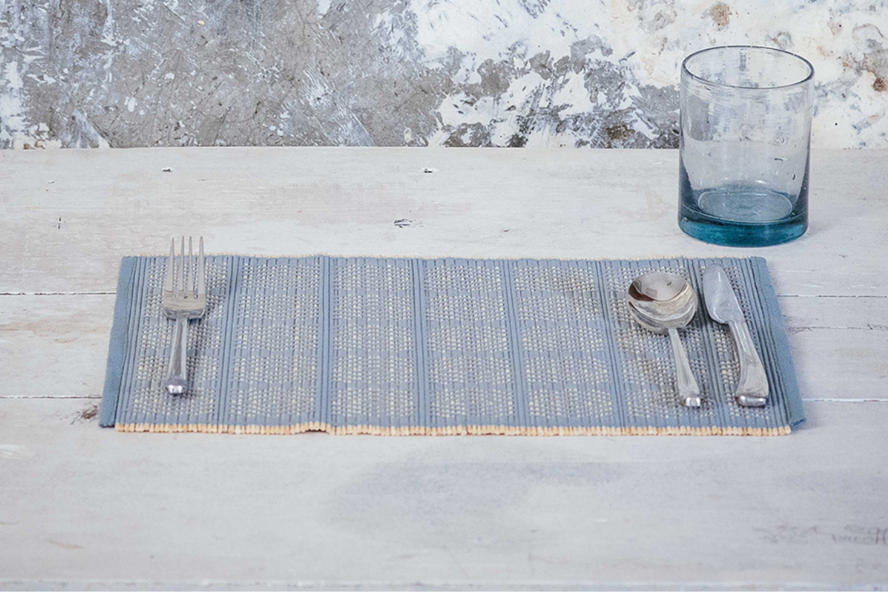 The Kalinko Kaya Placemats in Indigo will add some style to your Valentine's Day breakfast!