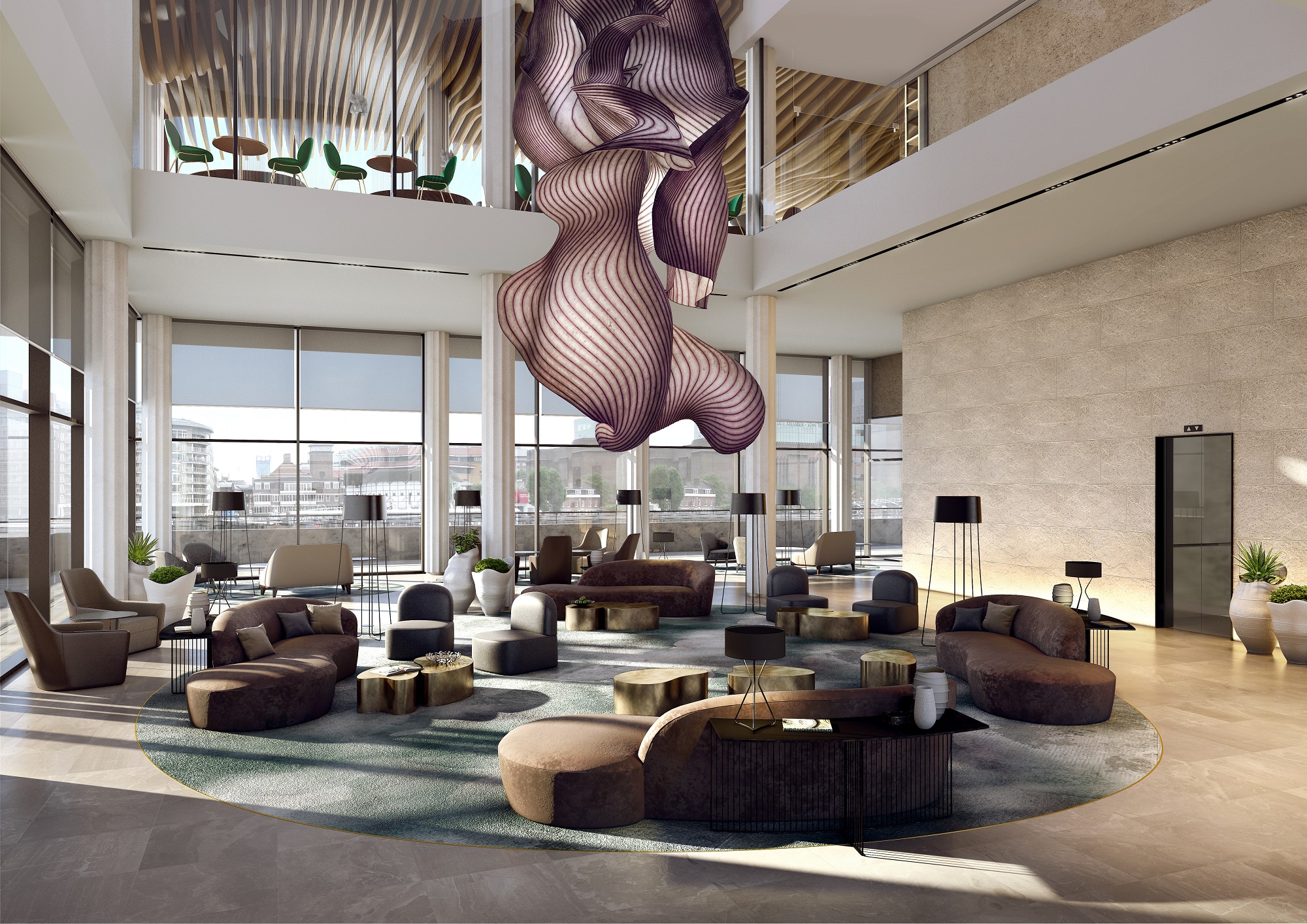 What the lobby at the Westin London City will look like once complete