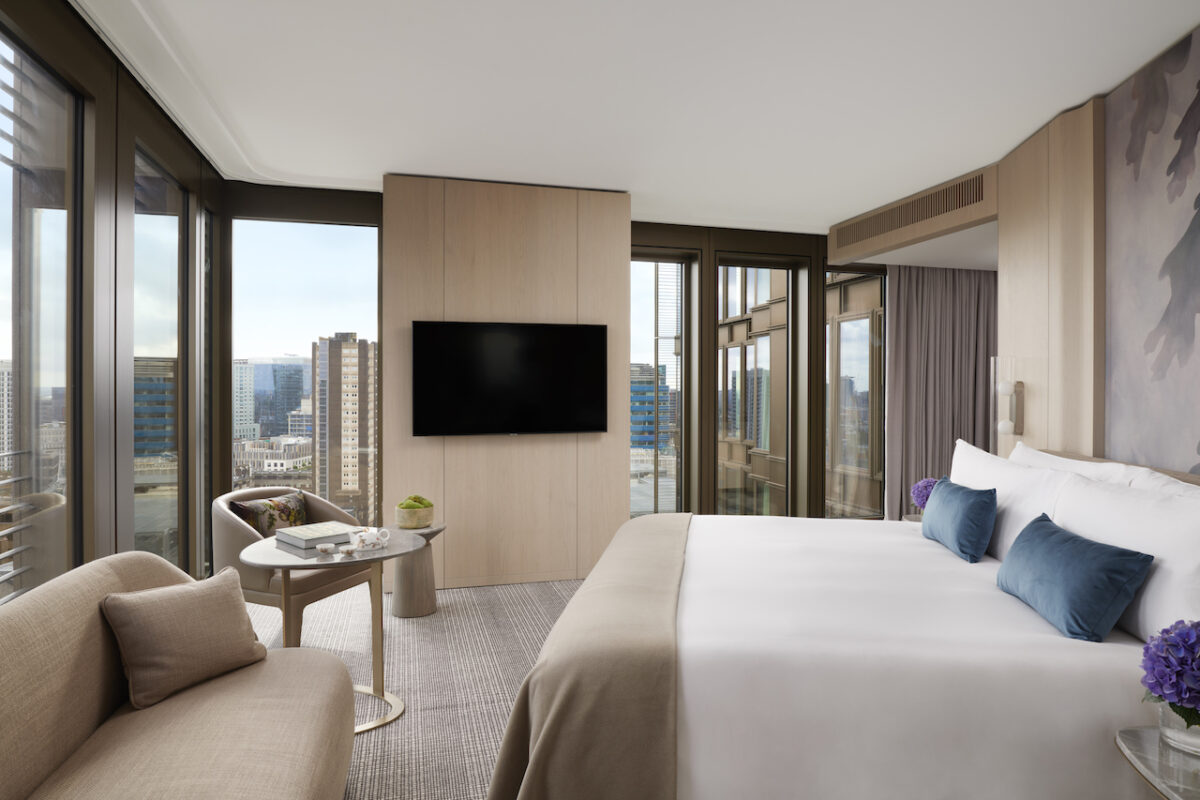 Executive Room - Hotel rooms at Pan Pacific London have been designed by Yabu Pushelberg, offering neutral tones and relaxing vibes - many with floor-to-ceiling windows (Photo Credit: Jack Hardy)