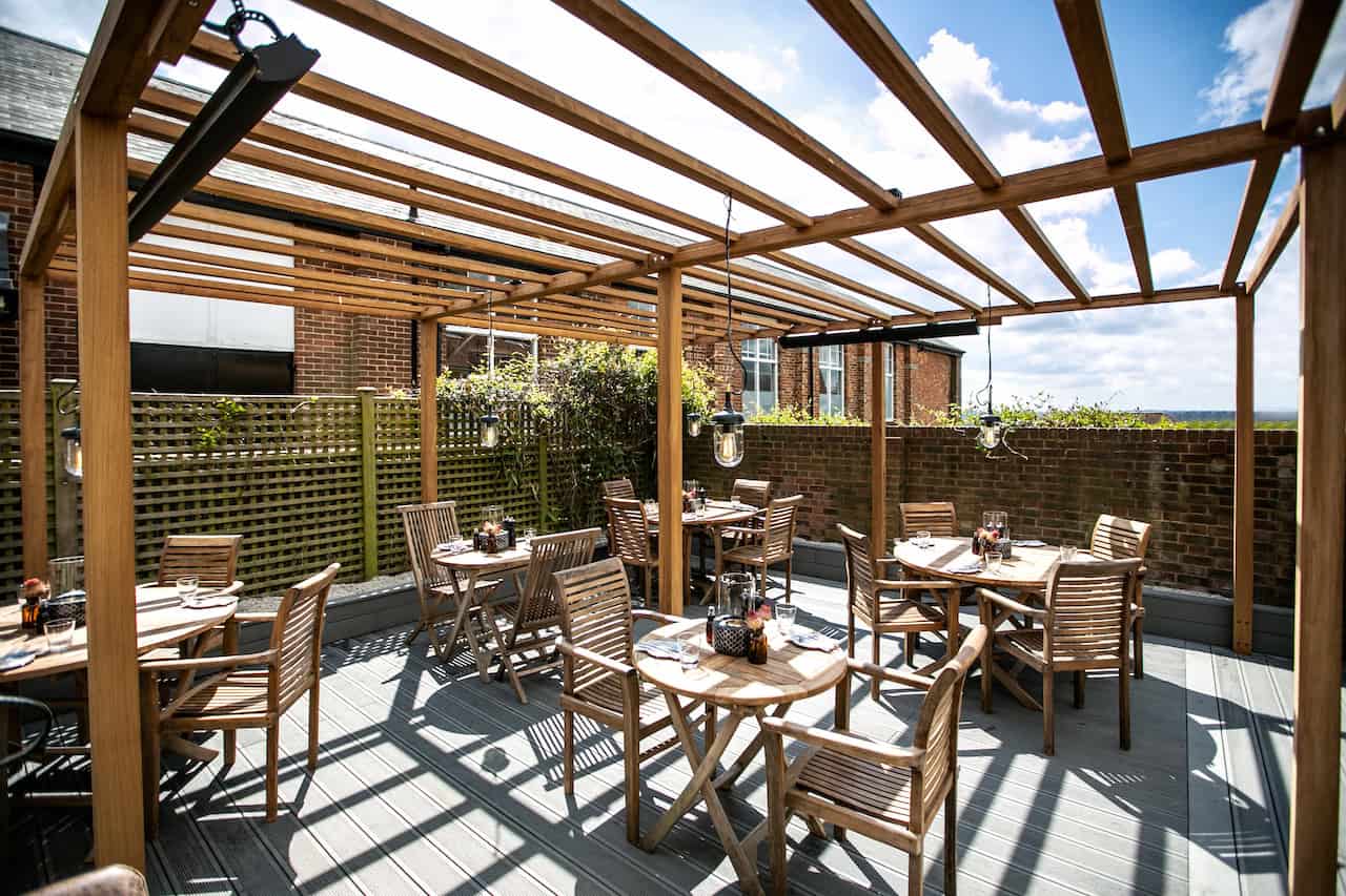The new heated terrace at Sussex Pass in Wadhurst Village is the perfect place for brunch and an escape from London