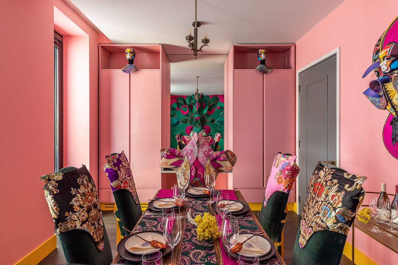 Carnivorous Lady by IT SPAIN at The Mandrake Hotel - a wild and beautiful space which is an ode to the brutality of nature and the feminine, using a juxtapose of silks and sharp lines