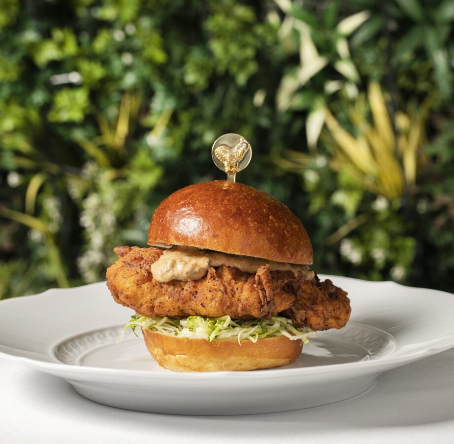 We call it a luxe-burger! The buttermilk fried chicken sandwich from Michelin starred chef Jason Atherton at Café Biltmore.  Perfect for National Burger Day this August!