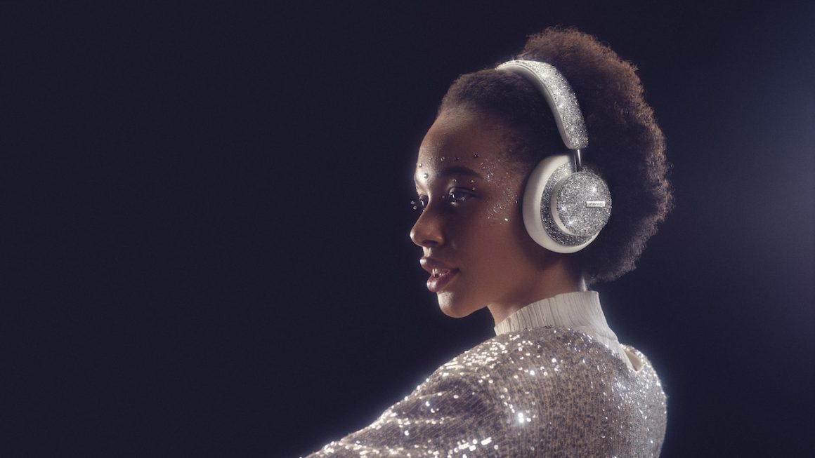 The Urbanista Miami Crystal Edition headphones are embellished with Swarovski crystals