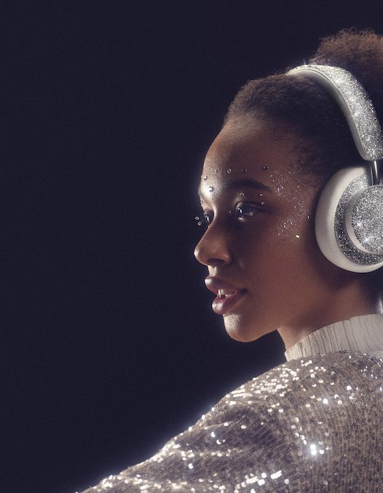 The Urbanista Miami Crystal Edition headphones are embellished with Swarovski crystals