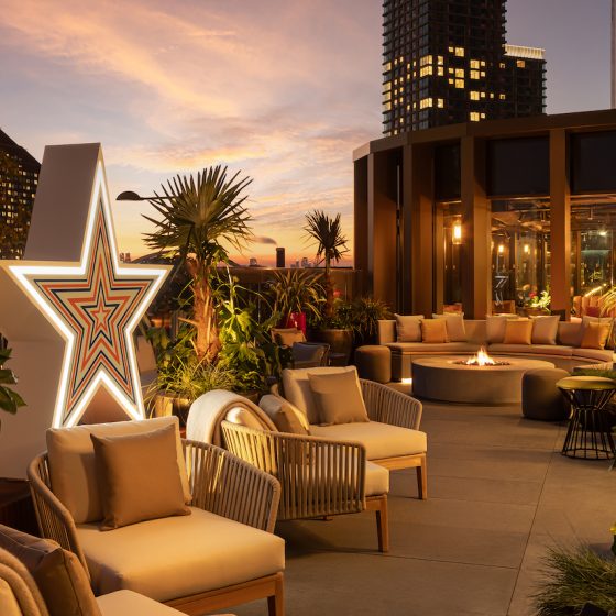 The Gantry's fabulous roof terrace at Union Social - complete with fire pits for the colder nights