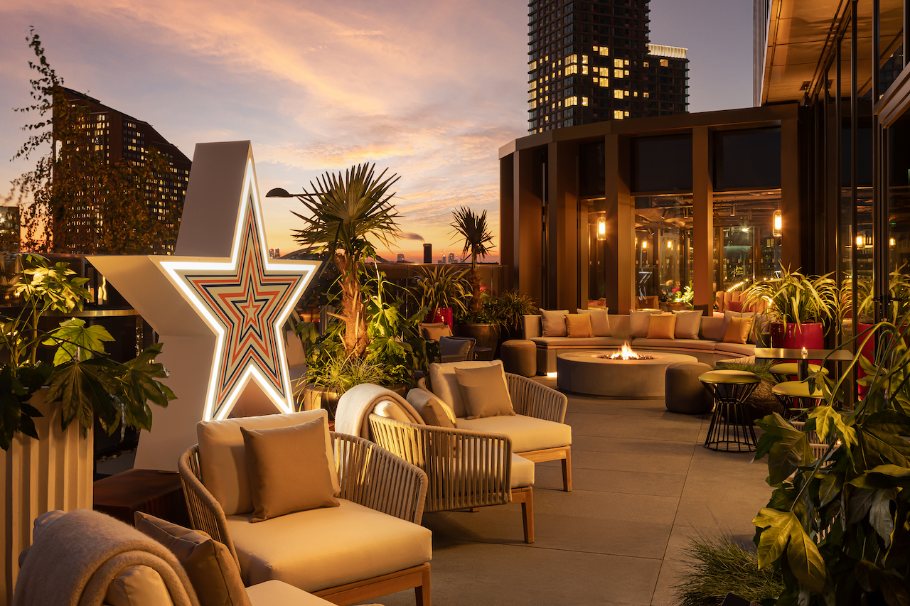 The Gantry's fabulous roof terrace at Union Social - complete with fire pits for the colder nights