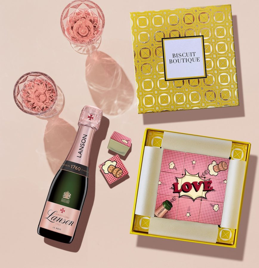 Limited-edition Champagne Lanson Lovebox with Biscuit Boutique