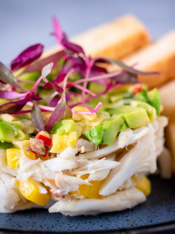 Blue swimmer crab with mango, avocado, ginger and chilli at Antillean - one of their standout dishes!