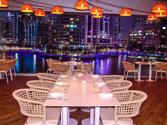 Talk about a restaurant with a view! Marina Social Dubai has a fabulous view out across the marina