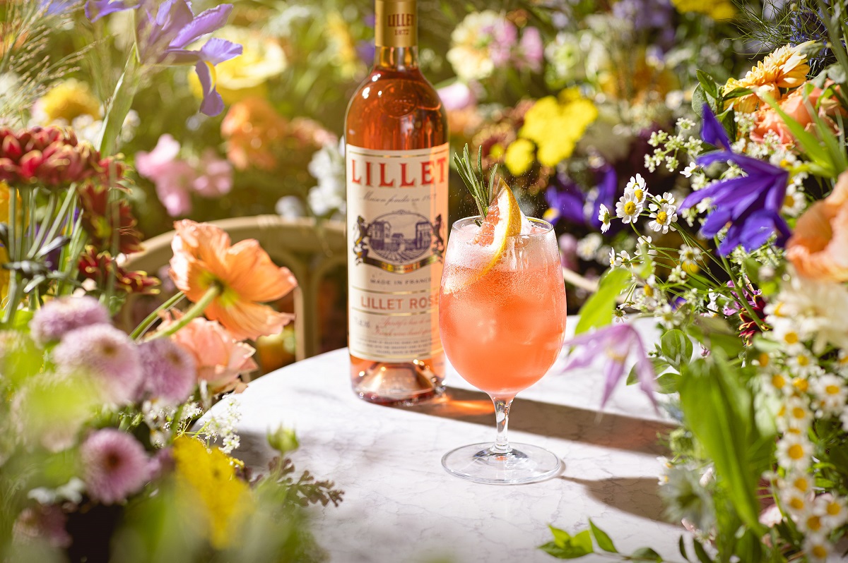 Gin N Roses - one of the Lillet based cocktails in celebration of the RHS Chelsea Flower Show (Photo Credit: Johnny Stephens Photography)