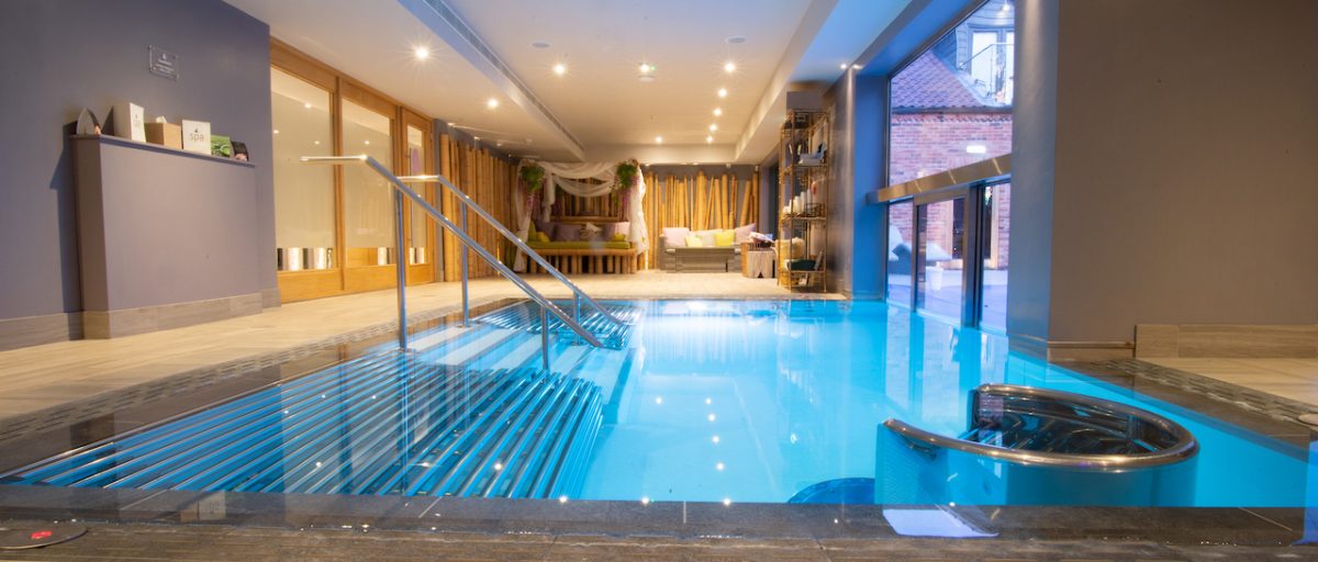 The spa's indoor and outdoor pool at Ye Olde Bell Hotel and Spa in Retford