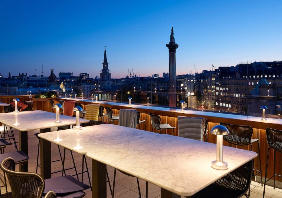 Enjoy epic views across London and the new summer menu at The Rooftop at The Trafalgar St. James