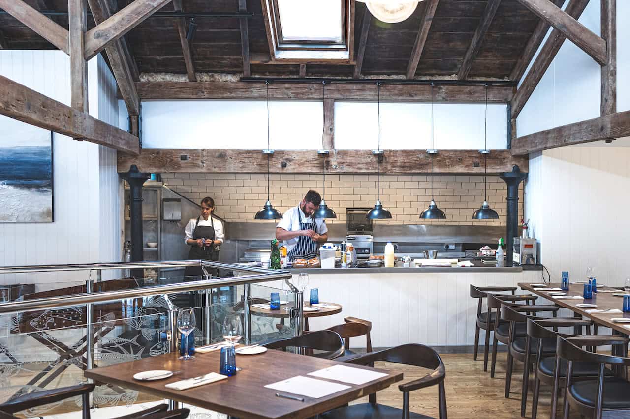 Classy but understated, Catch offers a subtle seafaring vibe and open kitchen