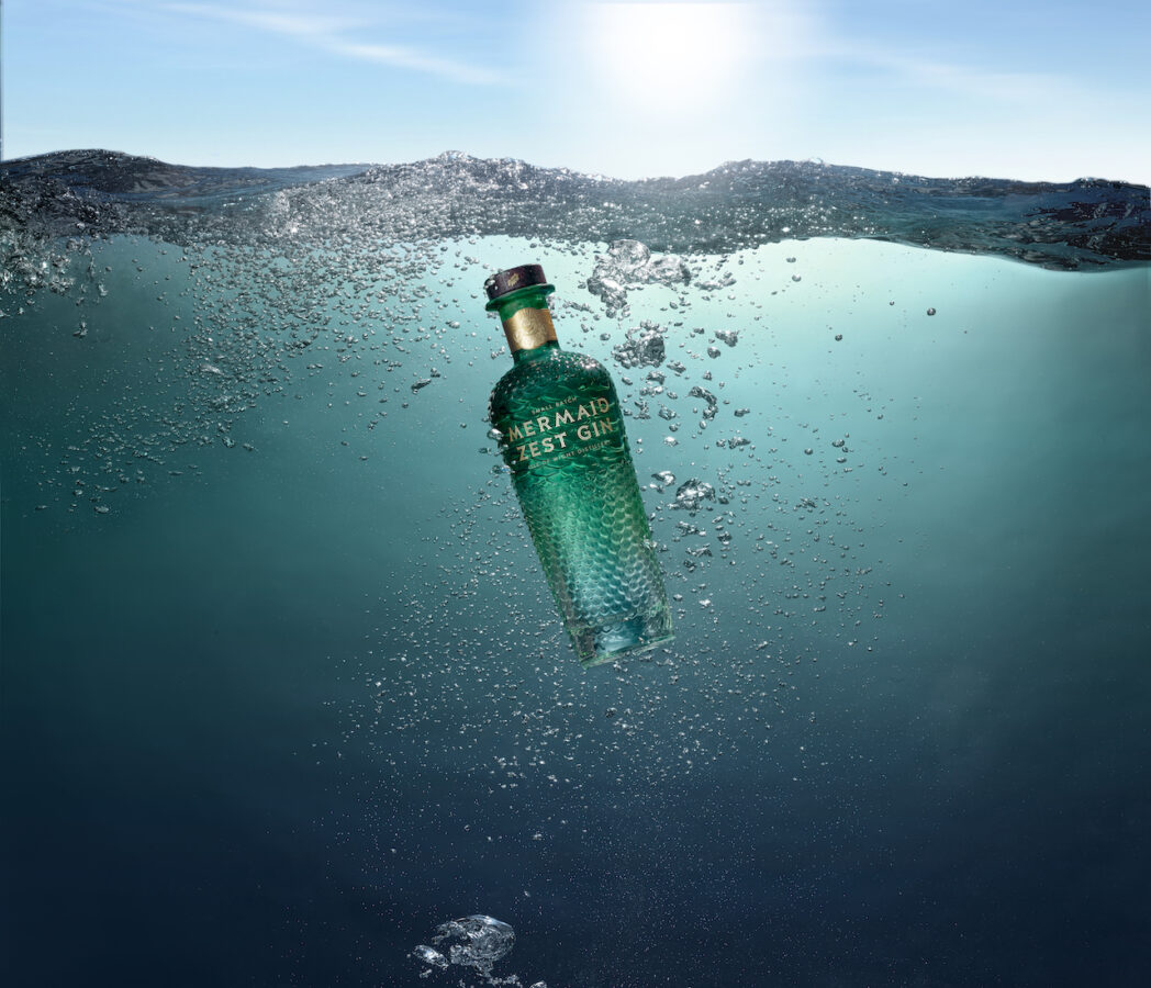 Mermaid Zest Gin - infused with island bergamot, lemon zest and coastal rosemary which has been wild-foraged, for the ultimate in fresh botanicals