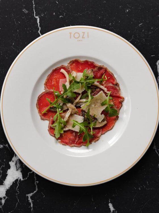 Carpaccio at TOZI Grand Cafe (J W Howard Photo)