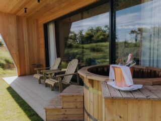 Private hot tubs at Newton Hall's Garden Rooms