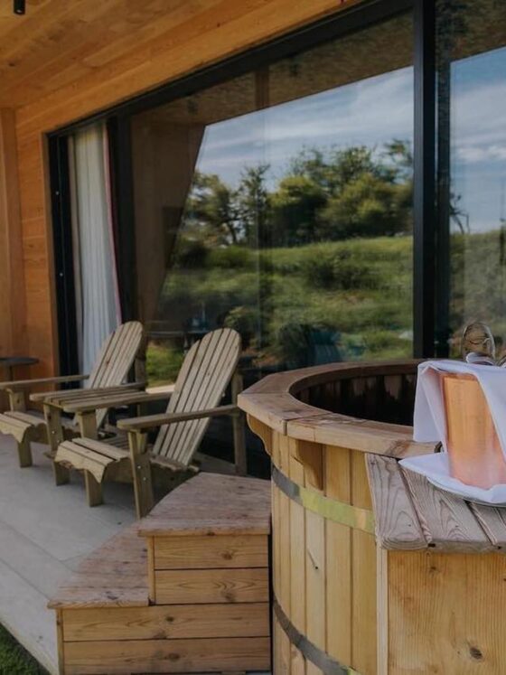 Private hot tubs at Newton Hall's Garden Rooms