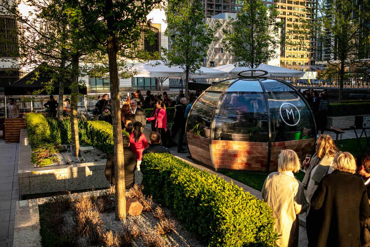 Soak up the atmos and riverside views at M Canary Wharf's brand new terrace