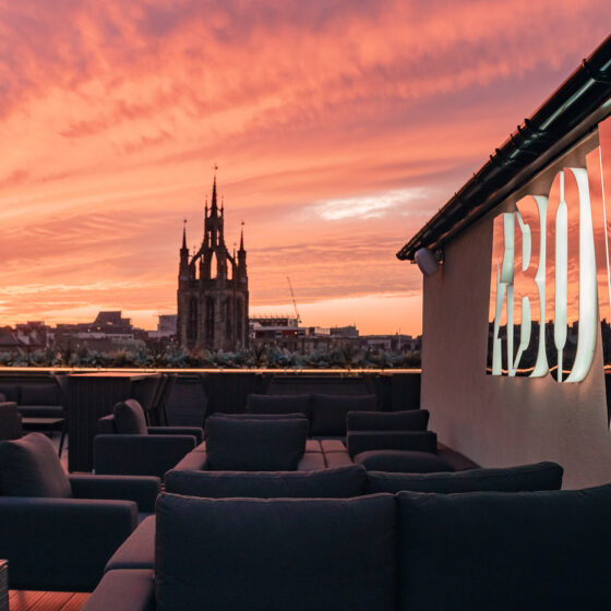 ABOVE at the top of the Vermont Hotel boasts incredible views and a luxurious rooftop bar area