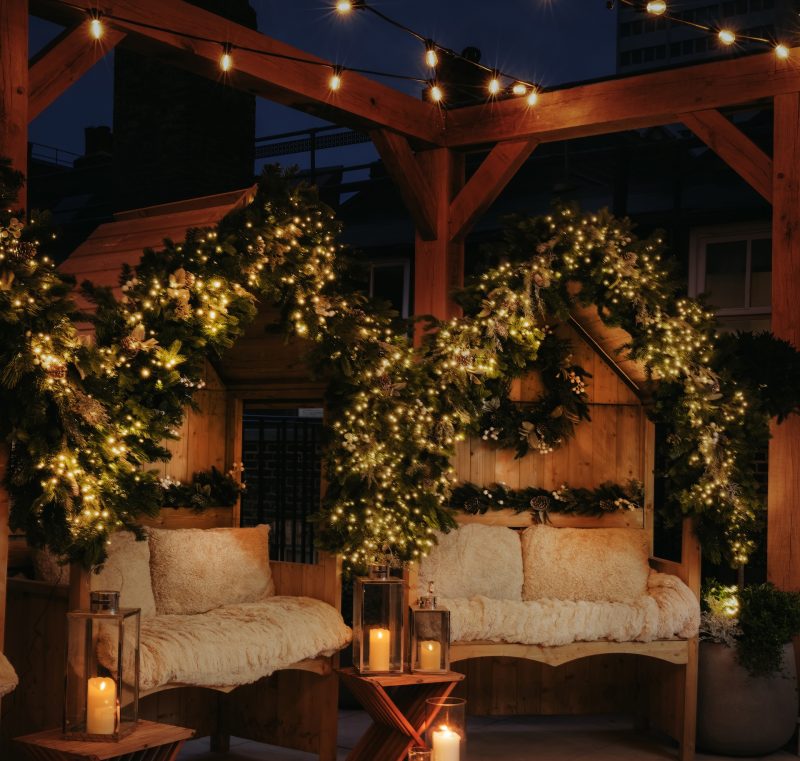 The extra festive movie terrace at Kitchen at Holmes - how snug does that look?